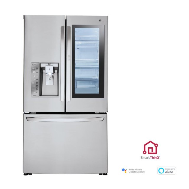 LG LFXC24796S 24 cu. ft. 3-Door French Door Smart Refrigerator with InstaView Door-in-Door in Stainless Steel, Counter Depth